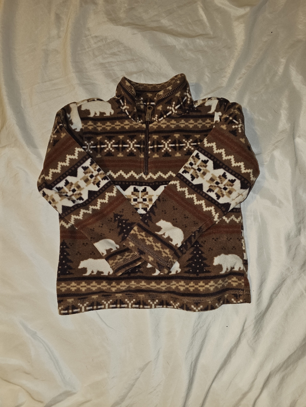 The Children's Place Brown and Cream Zip-Up Toddler